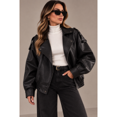  Midnight Oversized Leather Jacket
